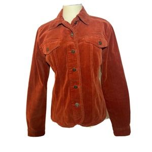 Territory Jeans Shacket Womens Corduroy Button Up Jacket Shirt Red Small. 1W